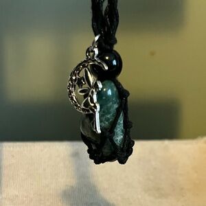 Elegant Silver and Green Pendant Necklace